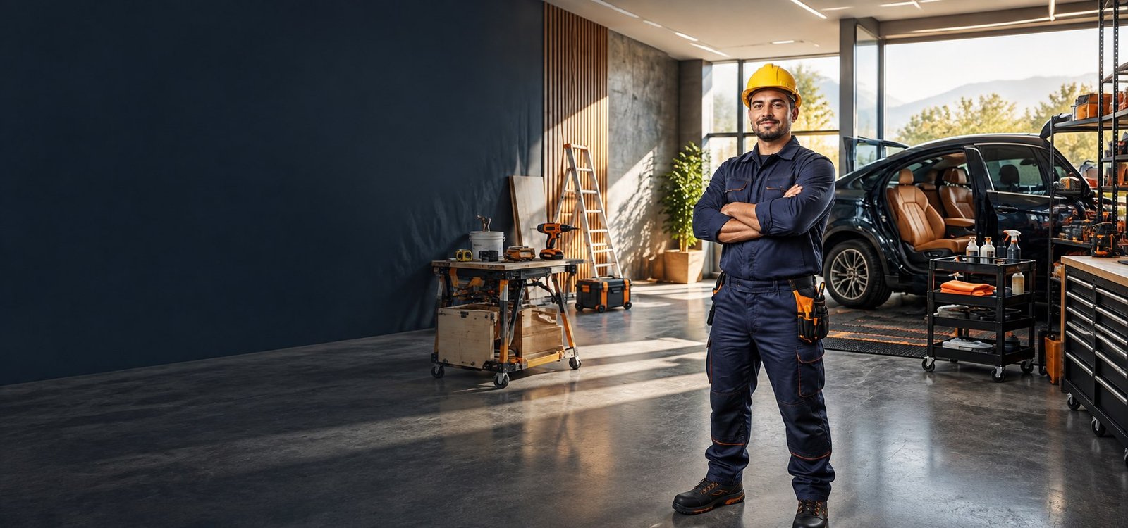 Profesional de Omnia Servicios en obra